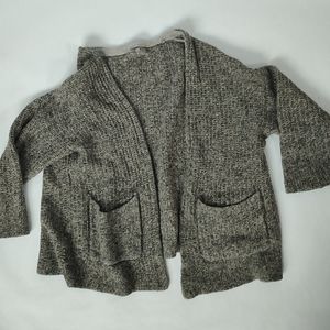 Charlotte Russe Cardigan Rib Sweater Coat Beige Grey One Size M long sleeve